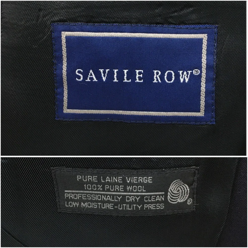 VINTAGE SAVILE ROW Mens Navy Blazer Sport Coat Casual Jacket Size 42R‎ Wool Suit